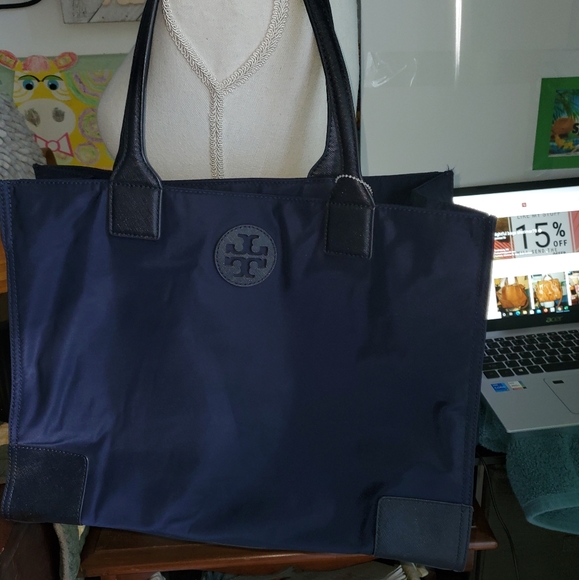 TORY BURCH MEDIUM GUC NYLON TOTE - Picture 1 of 5
